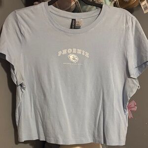 Light Blue Phoenix Graphic Baby Tee